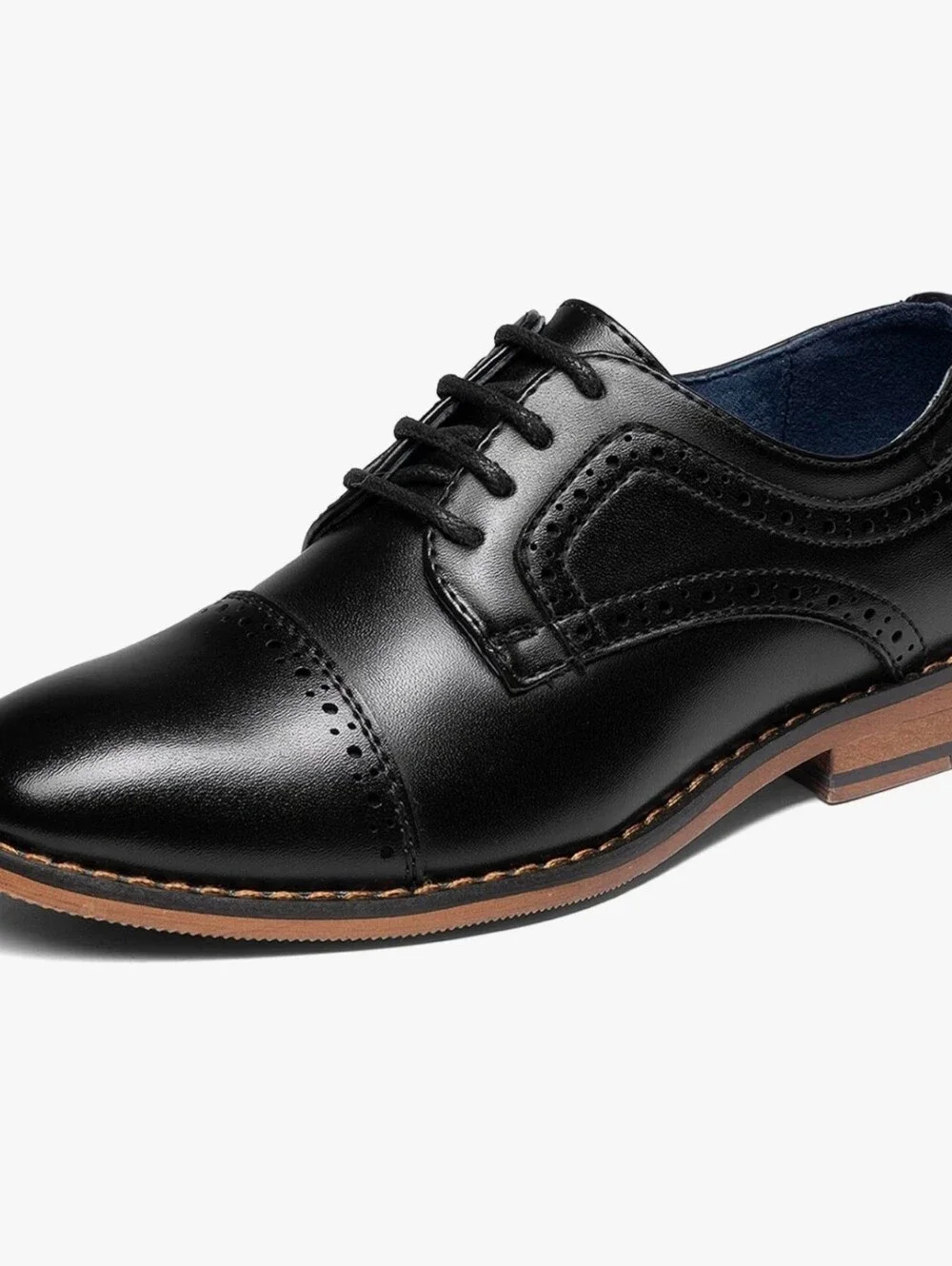 Classic Lace-up Round Toe Dress Shoes, Leather Lined with Cushioned Footbed Chil
